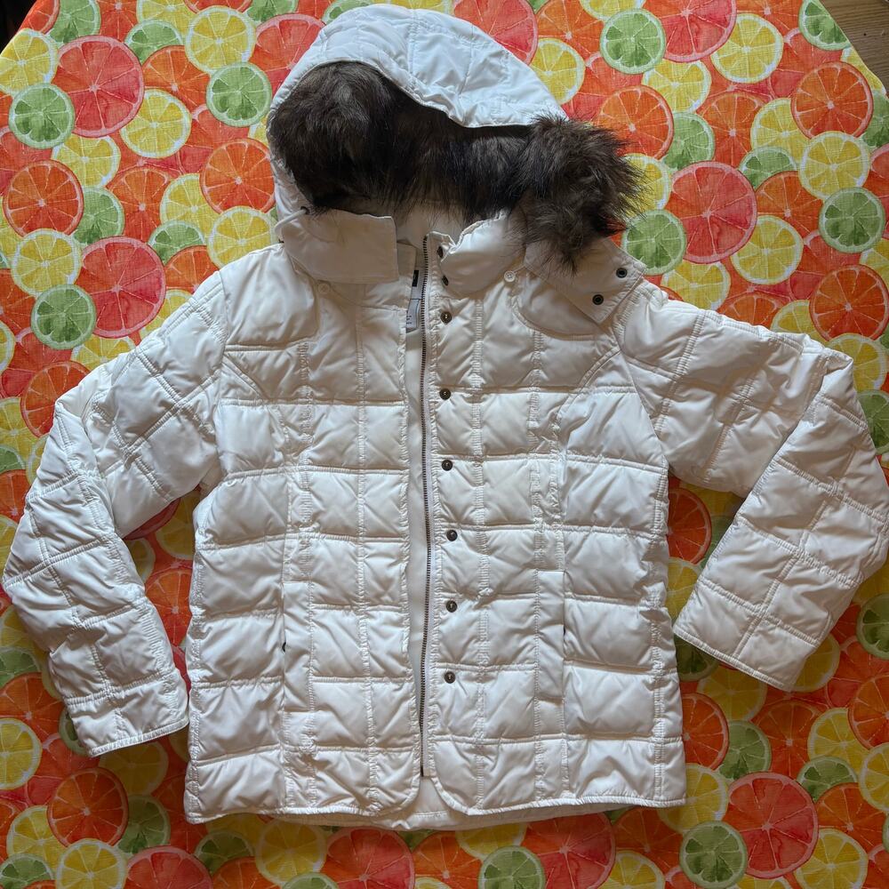 Gap Faux-Fur Trimmed Quilted Puffer Jacket Women's Small